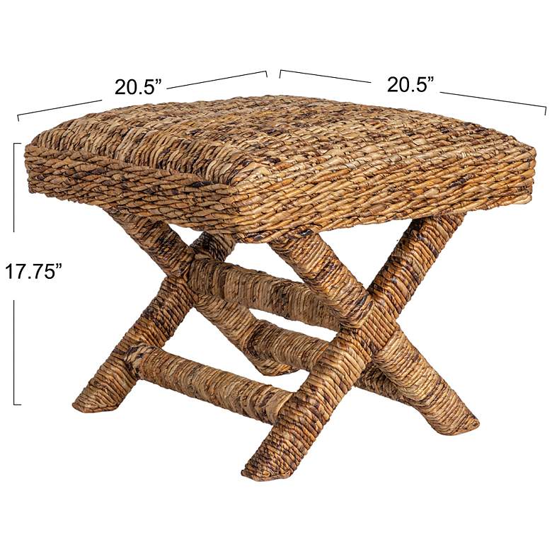 Image 3 Woven Banana Leaf Stool, Natural Finish more views