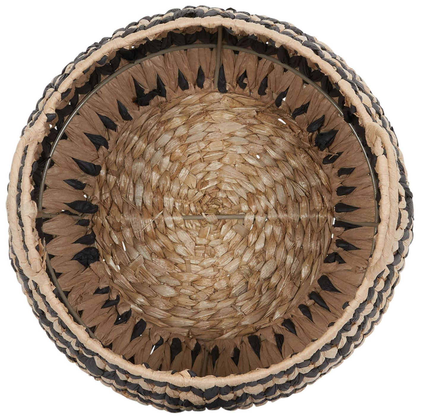 Image 6 Woven Basket, Set of 2 Decorative Baskets with Black Pattern more views