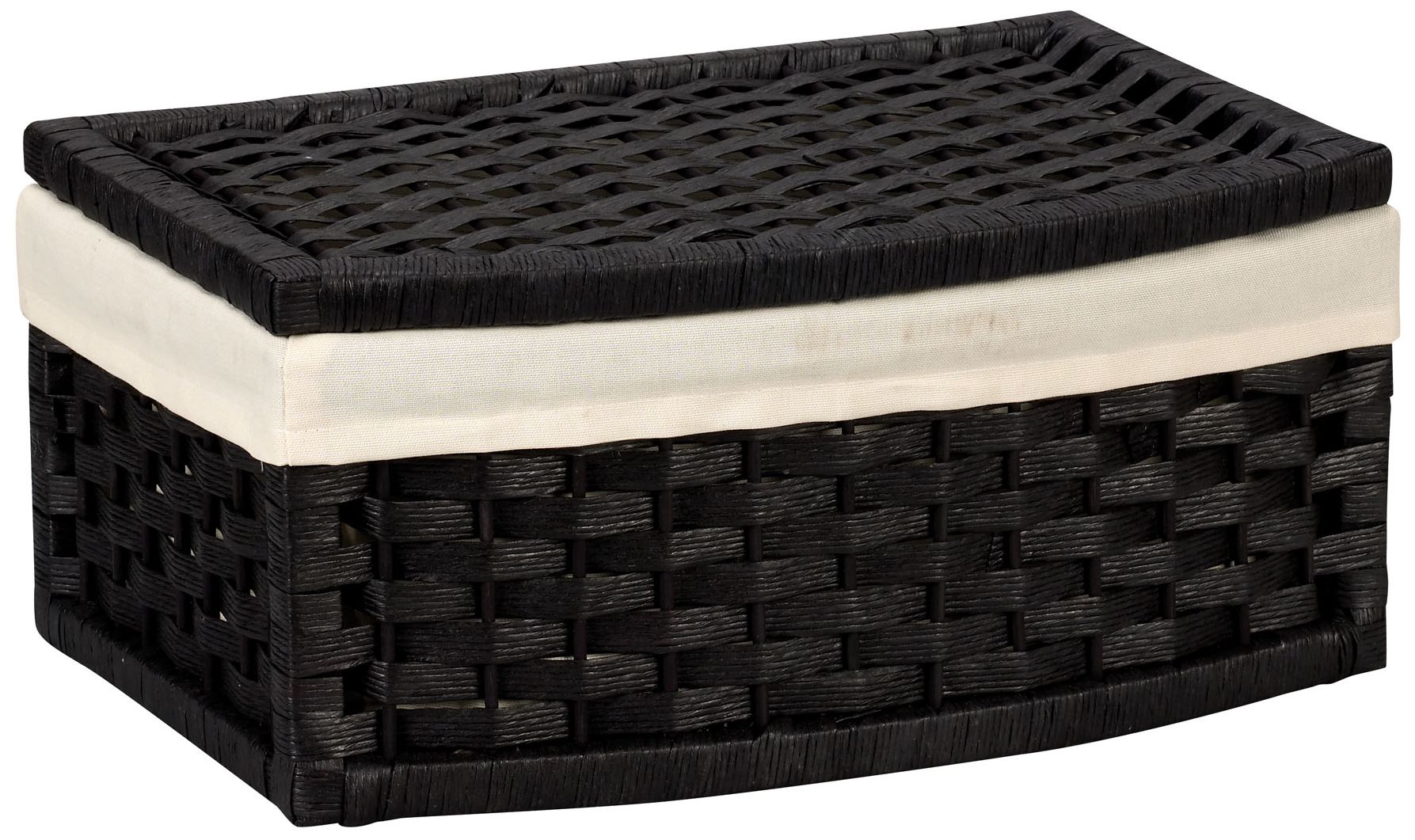 Image 2 Woven Basket with Lid, Washable Liner, HandWoven with Protective Coating