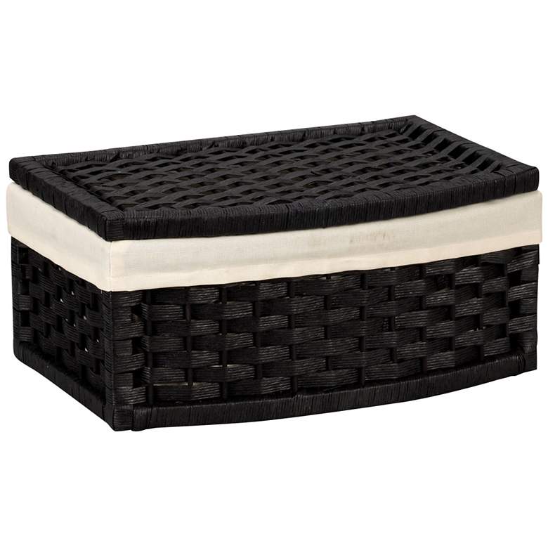 Image 2 Woven Basket with Lid, Washable Liner, HandWoven with Protective Coating