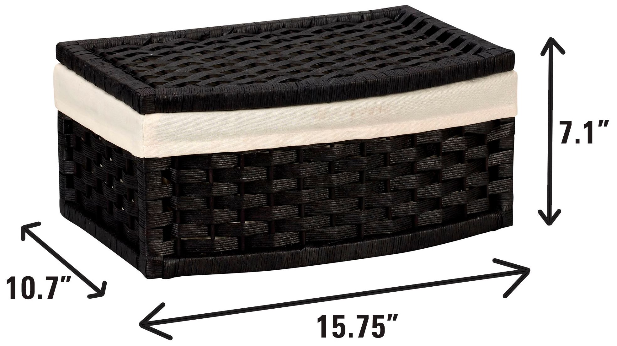 Image 3 Woven Basket with Lid, Washable Liner, HandWoven with Protective Coating more views