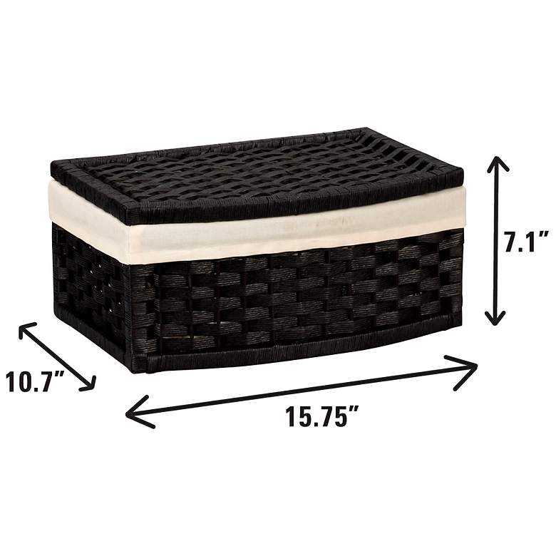 Image 3 Woven Basket with Lid, Washable Liner, HandWoven with Protective Coating more views