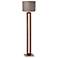 Woven Brown and Silver Walnut Rectangle Floor Lamp