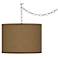 Woven Burlap 13 1/2" wide Swag Plug-In Chandelier
