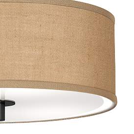 Image3 of Woven Burlap Black 14" Wide Ceiling Light more views