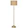 Woven Burlap Giclee Warm Gold Stick Floor Lamp