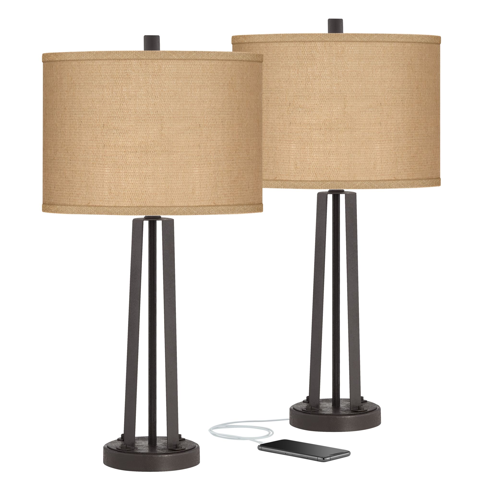 burlap table lamp