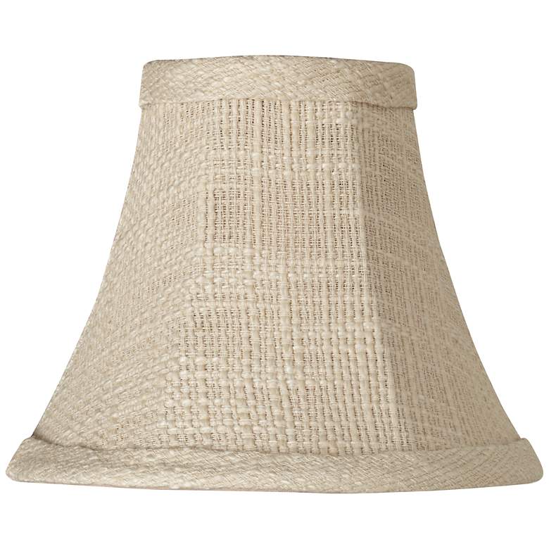 Image 1 Woven Cream Bell Lamp Shade 3x6x5 (Clip-On)