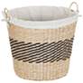 1_Woven Decorative Basket with Handles and Cotton Liner