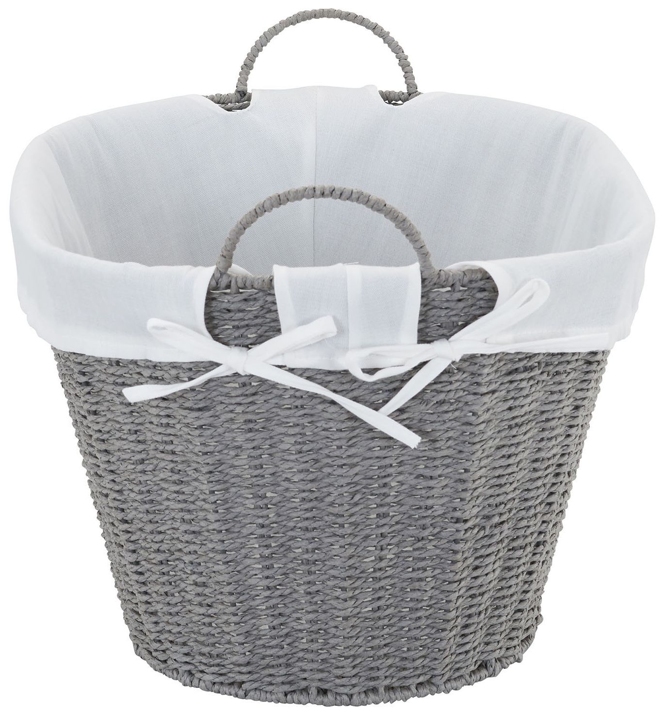 Image 6 Woven Laundry Basket with Handles and Liner, Gray Paper Rope Laundry Basket more views