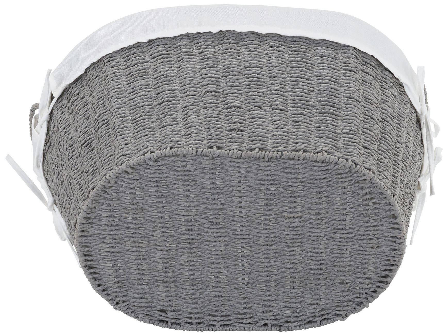 Woven Laundry Basket with Handles and Liner, Gray Paper Rope Laundry Basket