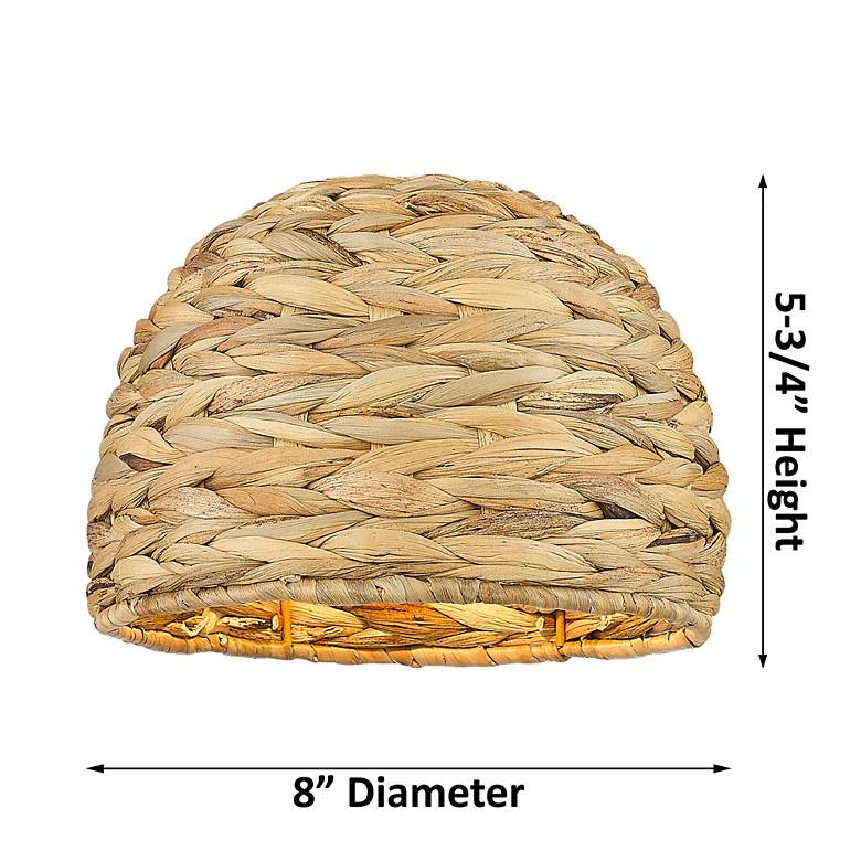 Image 3 Woven Rattan 11.25"H Brushed Brass Vertical Adjustable Sconce more views