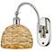 Woven Rattan 12 1/4"H Polished Nickel Swing Arm Wall Sconce