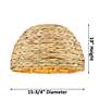 3_Woven Rattan 15 3/4"W Black Antique Brass Natural Pendant more views