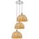 Woven Rattan 18 1/2"W Polished Chrome Multi-Light Pendant