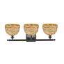 2_Woven Rattan 28" Wide Oil-Rubbed Bronze 3-Light Bath Light more views