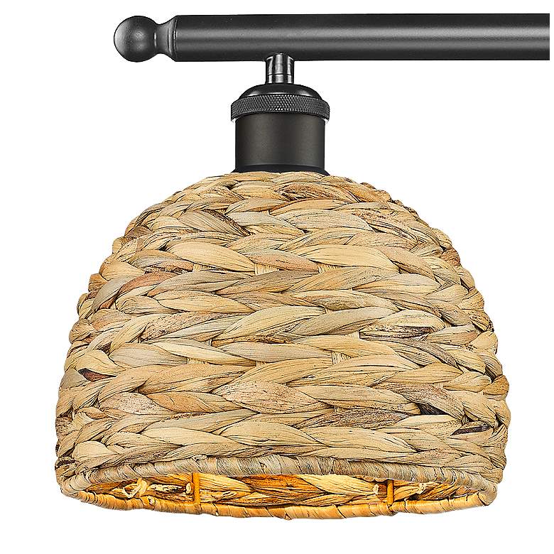 Image 2 Woven Rattan 38" Wide Oil-Rubbed Bronze 4-Light Bath Light more views