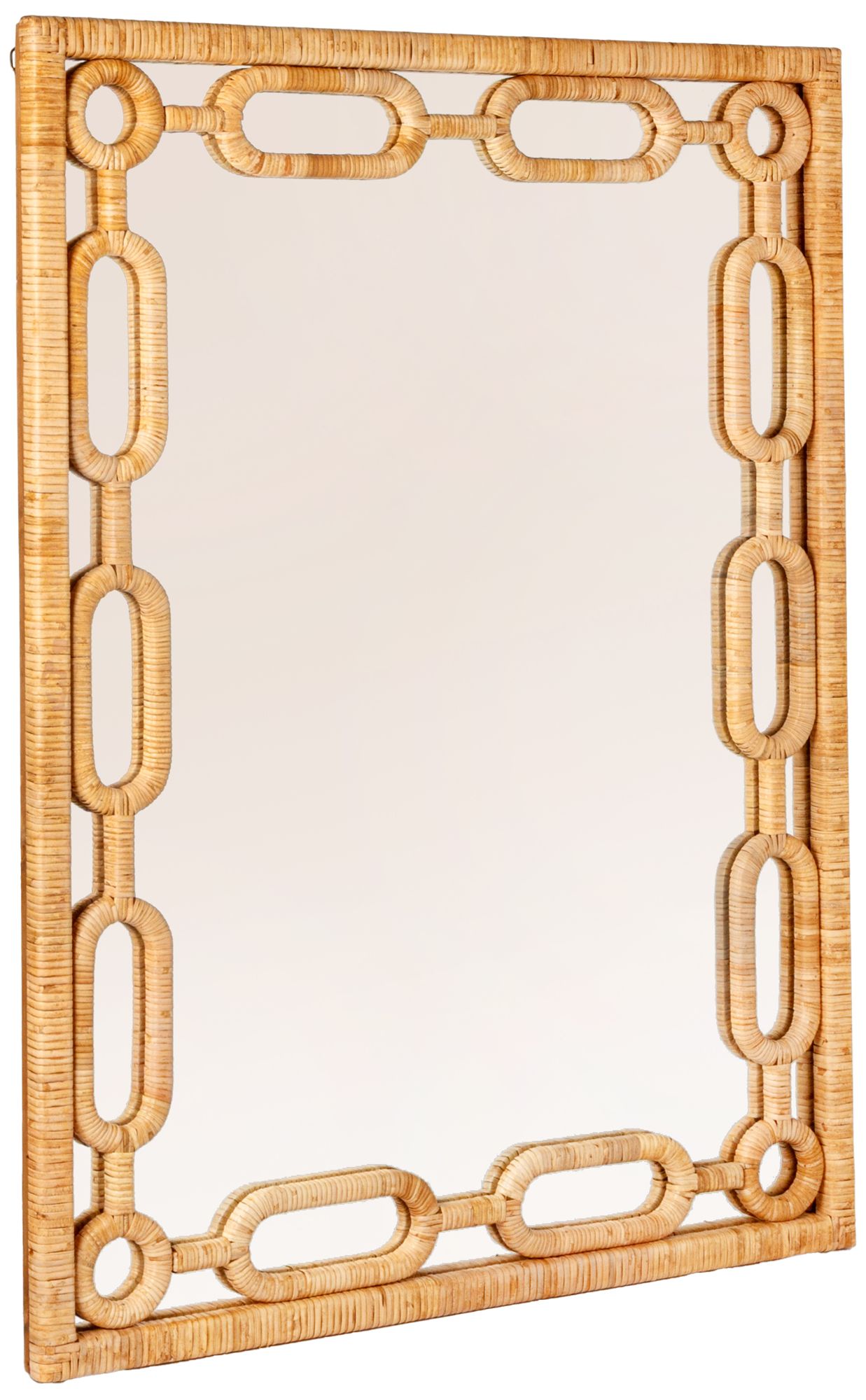 Image 2 Woven Rattan Chain-Link Frame Mirror
