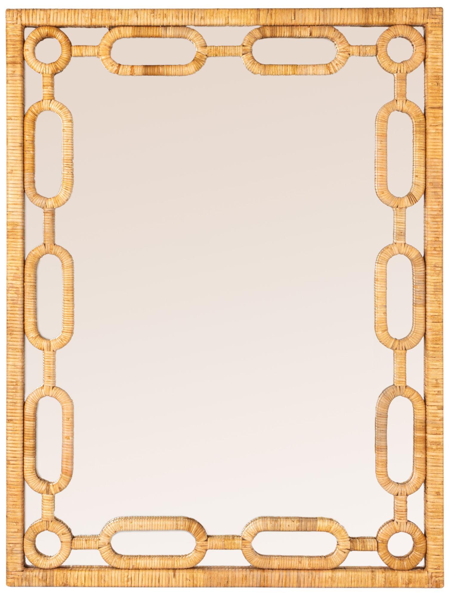 Image 4 Woven Rattan Chain-Link Frame Mirror more views