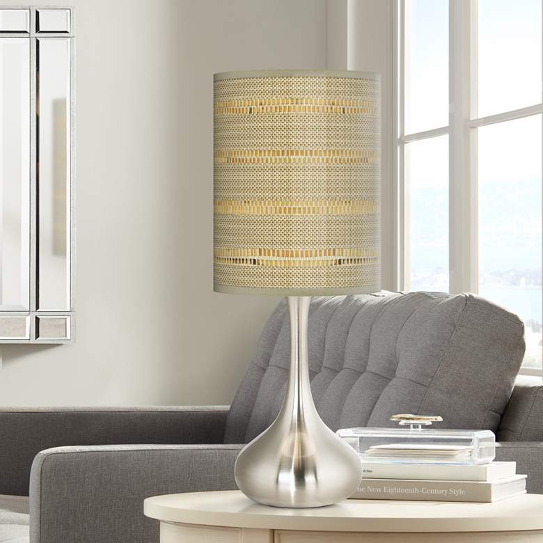 Image 1 Woven Reed Giclee Droplet Table Lamp
