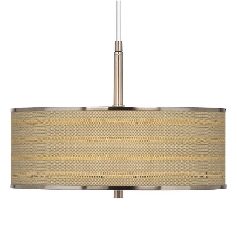 Image 1 Woven Reed Giclee Glow 16 inch Wide Pendant Light