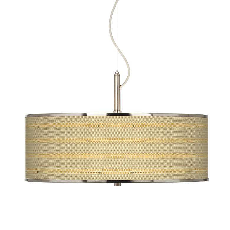 Image 1 Woven Reed Giclee Glow 20 inch Wide Pendant Light
