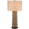 Woven Seagrass and Burlap Table Lamp