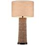 Woven Seagrass and Burlap Table Lamp