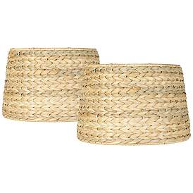 Image1 of Woven Seagrass Drum Shades 10x12x8.25 (Spider) Set of 2