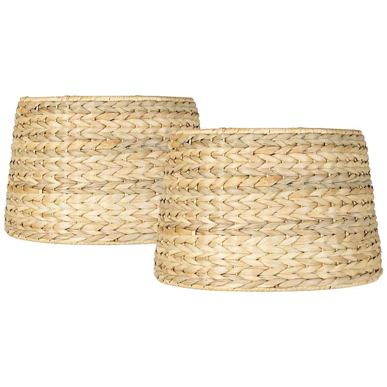 Image 1 Woven Seagrass Drum Shades 10x12x8.25 (Spider) Set of 2