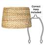 Woven Seagrass Drum Shades 10x12x8.25 (Spider) Set of 2