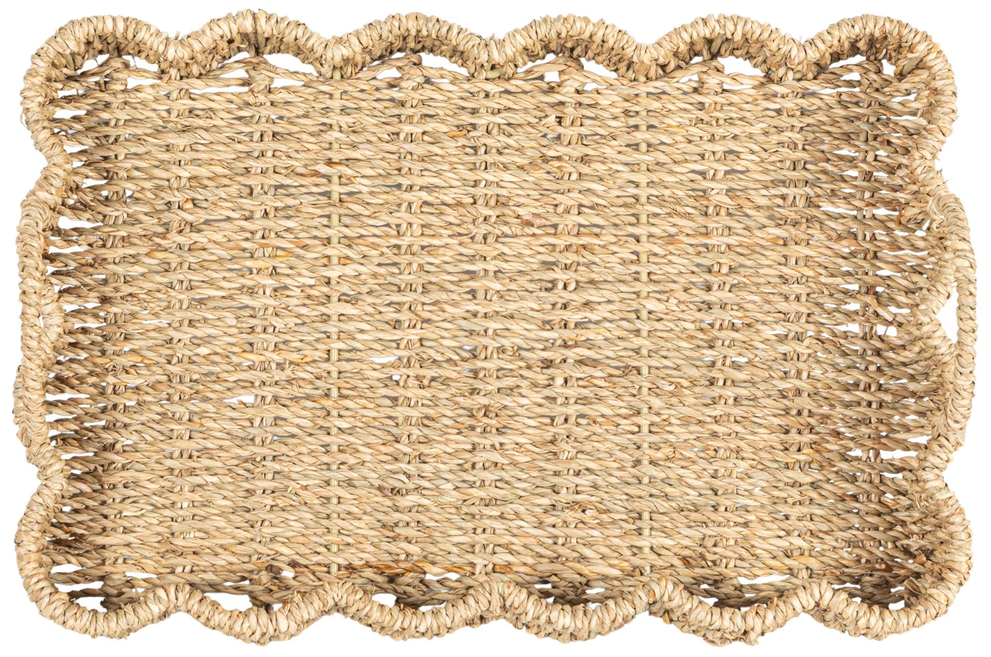 Image 6 Woven Seagrass Scalloped Rectangular Trays, Set of 2 more views
