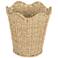 Woven Seagrass Wastebin with Scalloped Edge