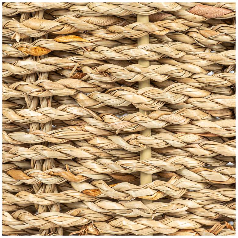 Image 4 Woven Seagrass Wastebin with Scalloped Edge more views