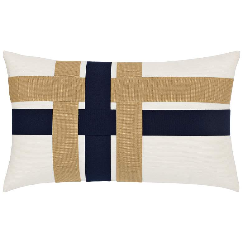 Image 1 Woven Shimmer 20" x 12" Lumbar Indoor-Outdoor Pillow