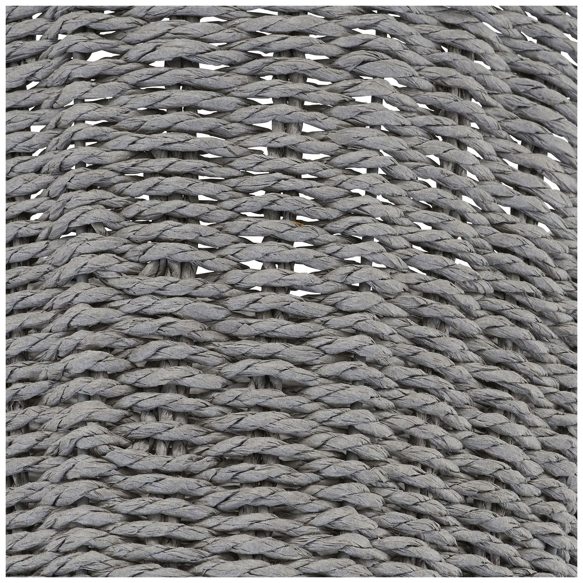 Image 4 Woven Waste Basket, Gray Paper Rope Waste Bin for Bathroom, Bedroom, Office more views