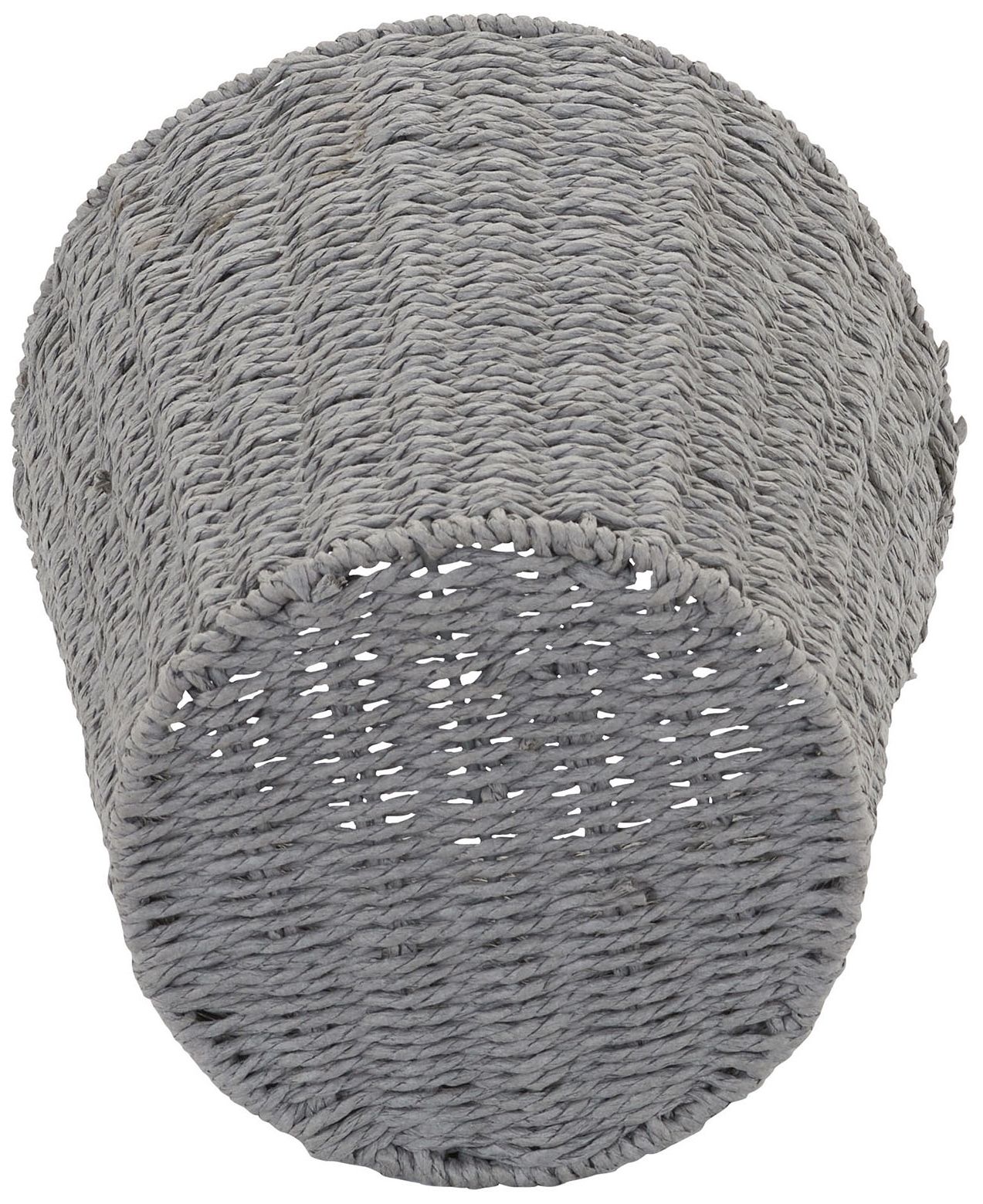 Image 5 Woven Waste Basket, Gray Paper Rope Waste Bin for Bathroom, Bedroom, Office more views