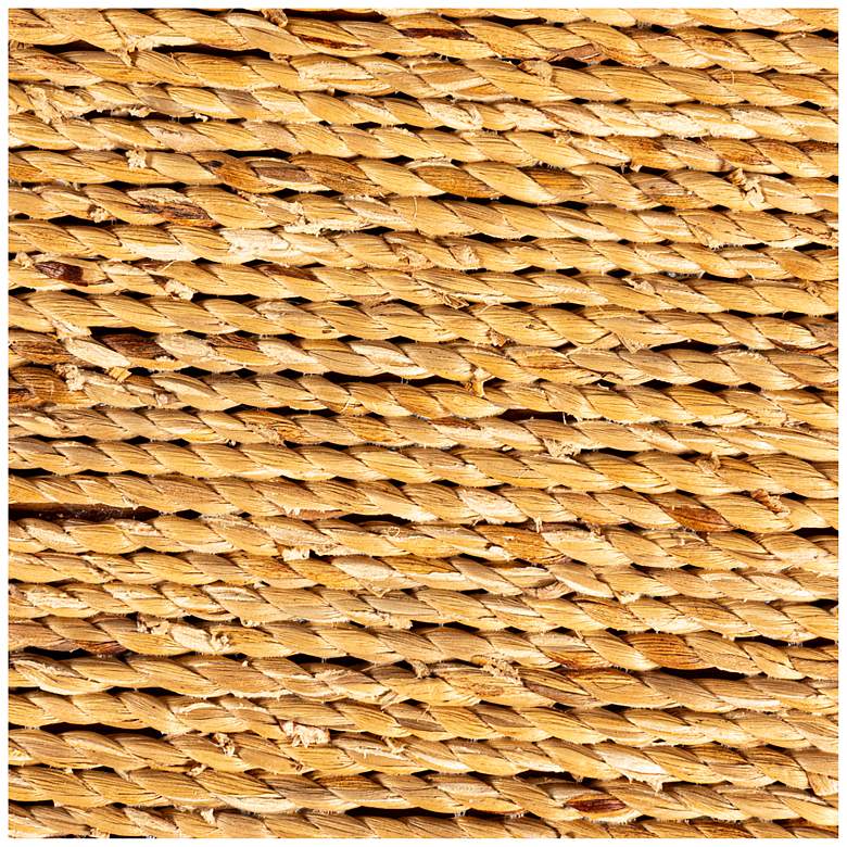 Image 5 Woven Water Hyacinth & Acacia Wood Bench with Waterfall Edge, Small more views