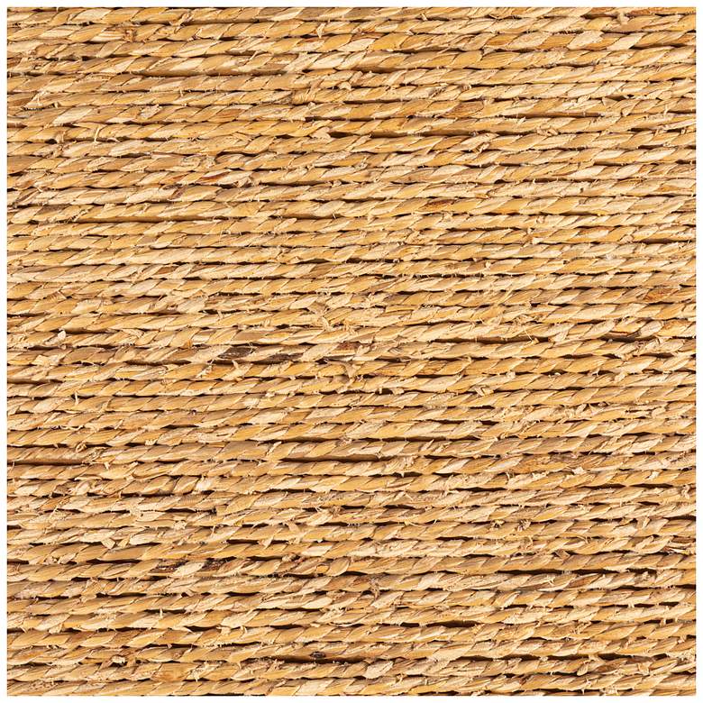 Image 4 Woven Water Hyacinth & Acacia Wood Coffee Table with Waterfall Edge, Small more views