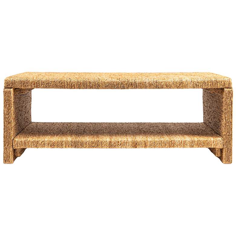 Image 4 Woven Water Hyacinth & Acacia Wood Coffee Table more views