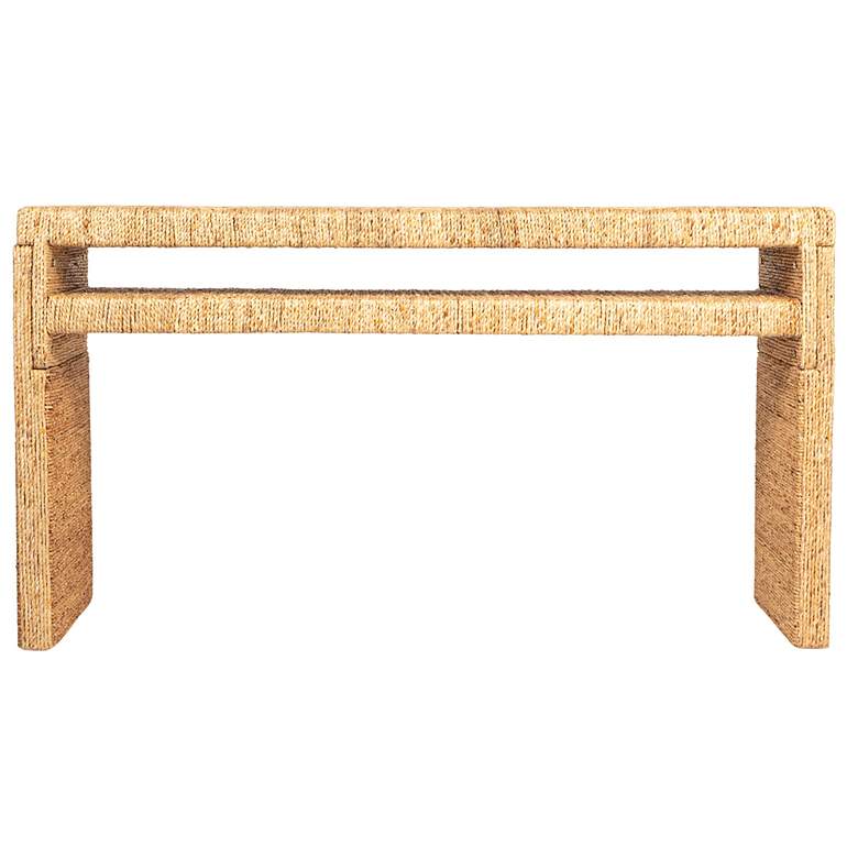 Image 6 Woven Water Hyacinth & Acacia Wood Console Table more views