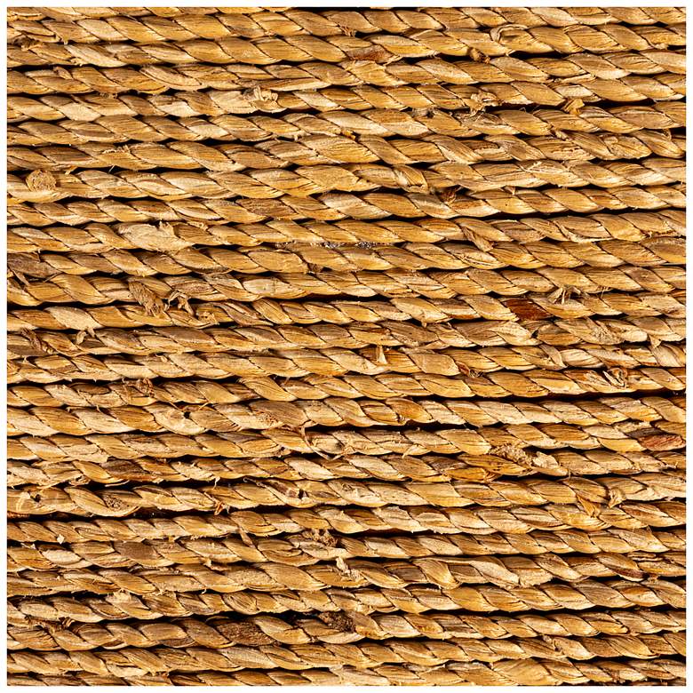 Image 4 Woven Water Hyacinth & Acacia Wood End Table with Waterfall Edge more views