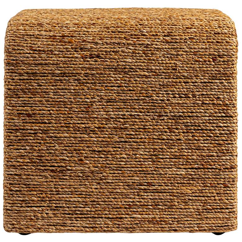 Image 5 Woven Water Hyacinth & Acacia Wood End Table with Waterfall Edge more views