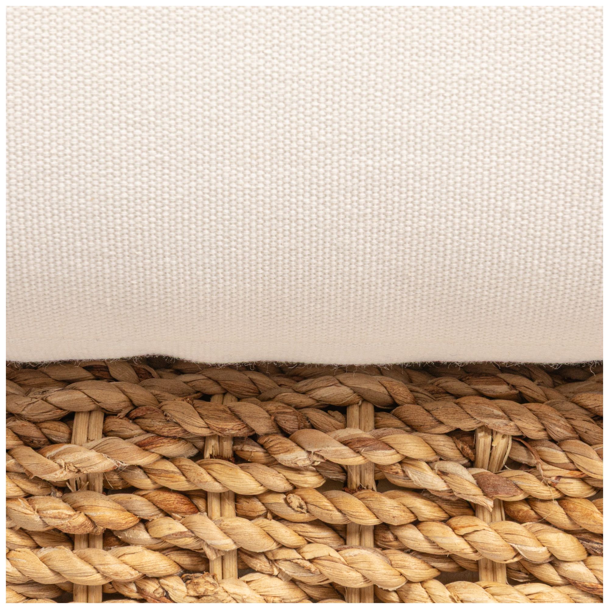 Image 6 Woven Water Hyacinth and Acacia Wood Chair with Cushion, Natural and Cream more views