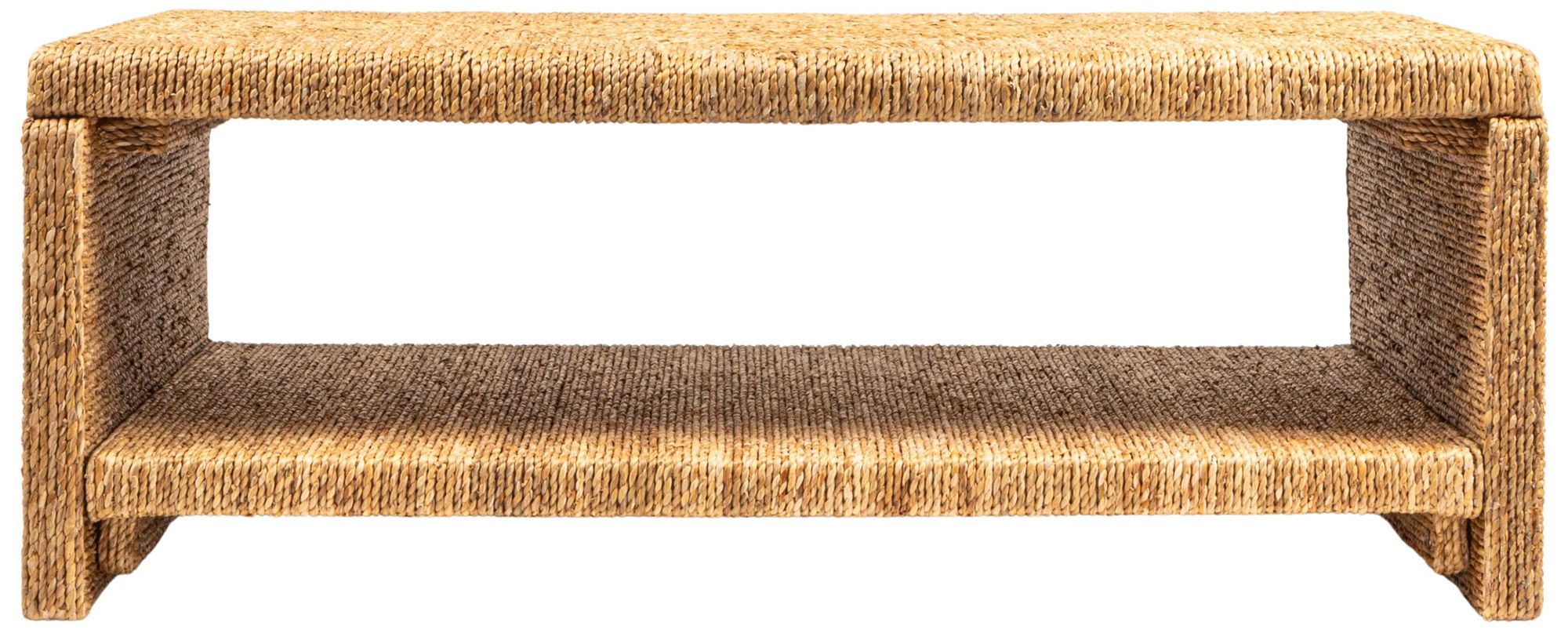 Image 4 Woven Water Hyacinth & Acacia Wood Coffee Table more views