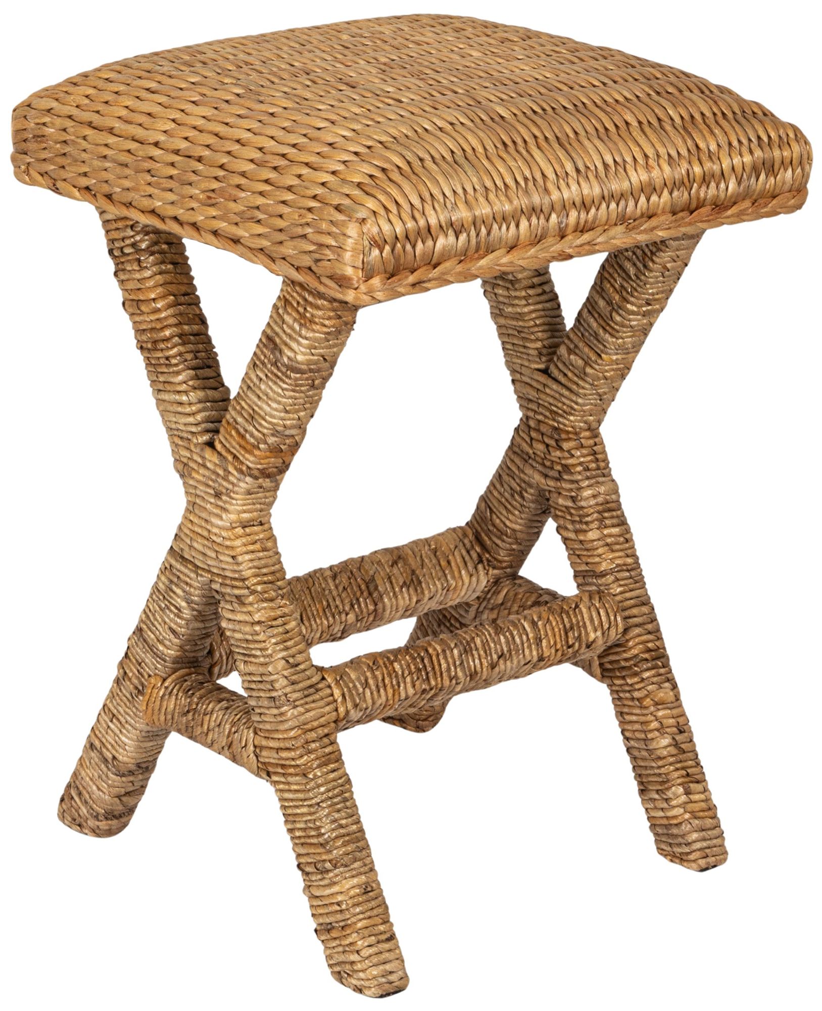 Image 2 Woven Water Hyacinth Stool, Natural Finish
