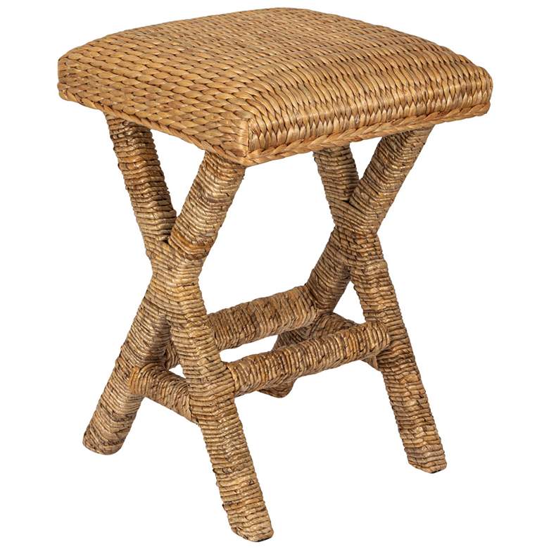 Image 2 Woven Water Hyacinth Stool, Natural Finish