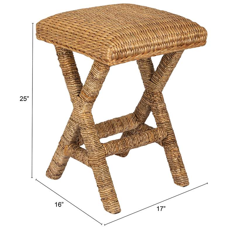Image 3 Woven Water Hyacinth Stool, Natural Finish more views