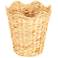 Woven Water Hyacinth Wastebin with Scalloped Edge