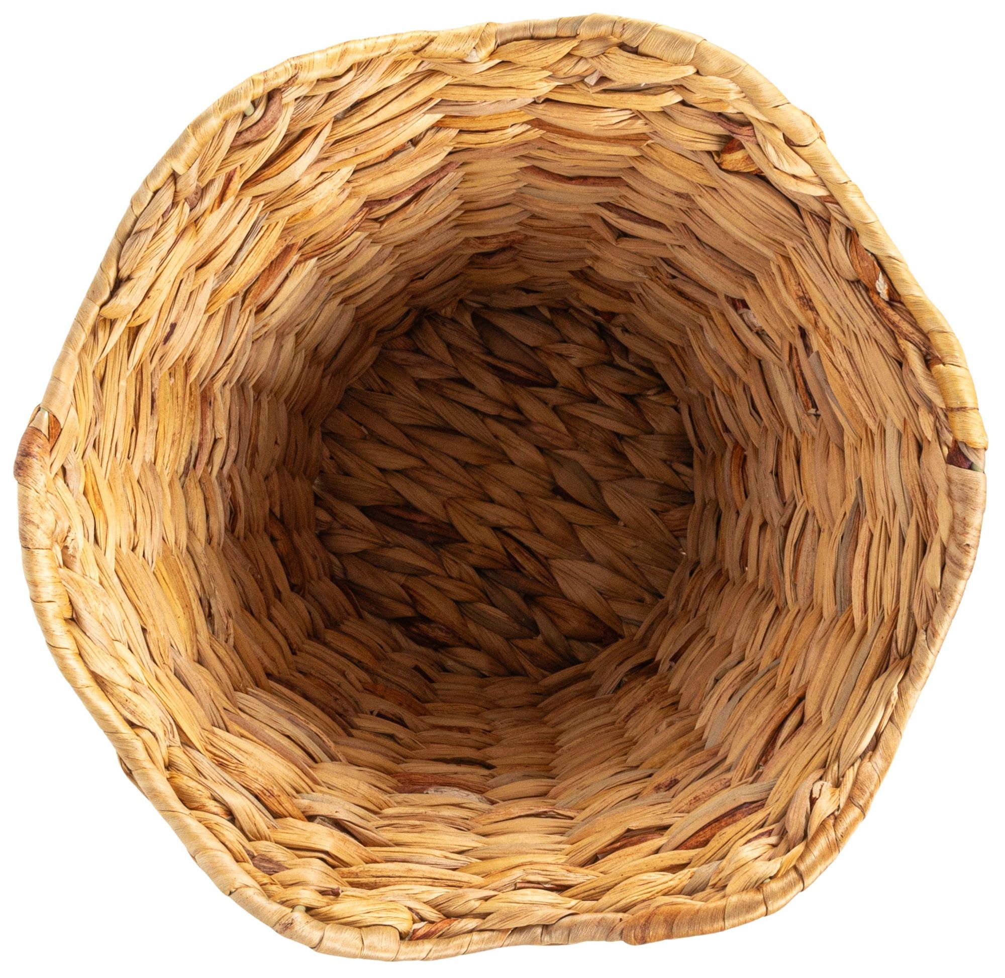 Image 3 Woven Water Hyacinth Wastebin with Scalloped Edge more views